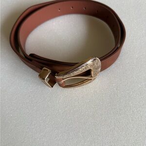 Brown Belt with Gold Buckle